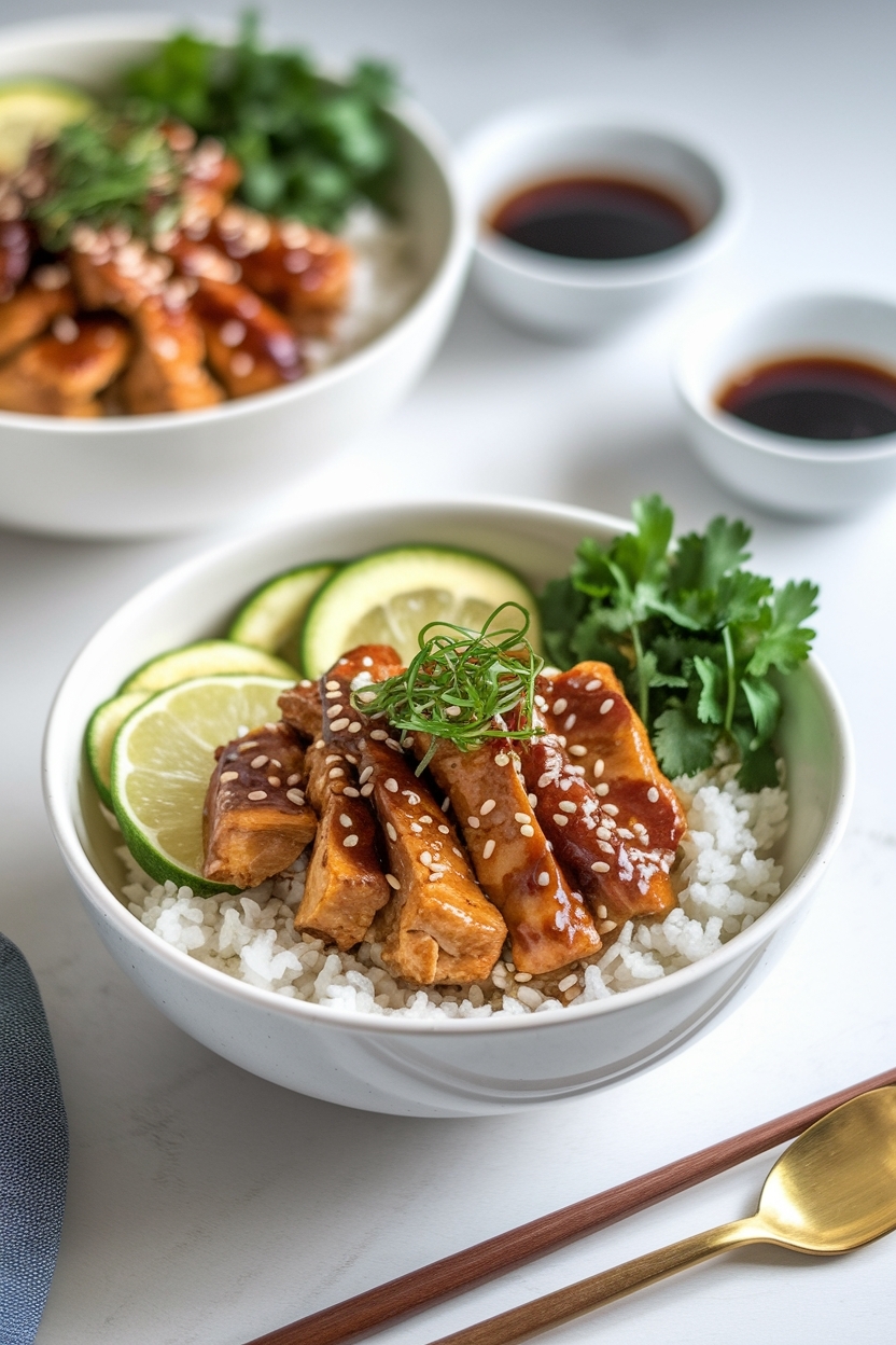 authentic japanese teriyaki chicken bowl