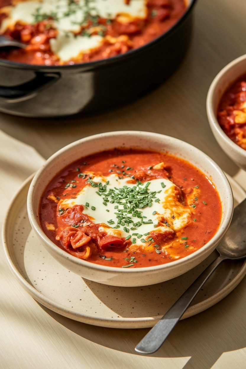 cheesy tomato lasagna soup