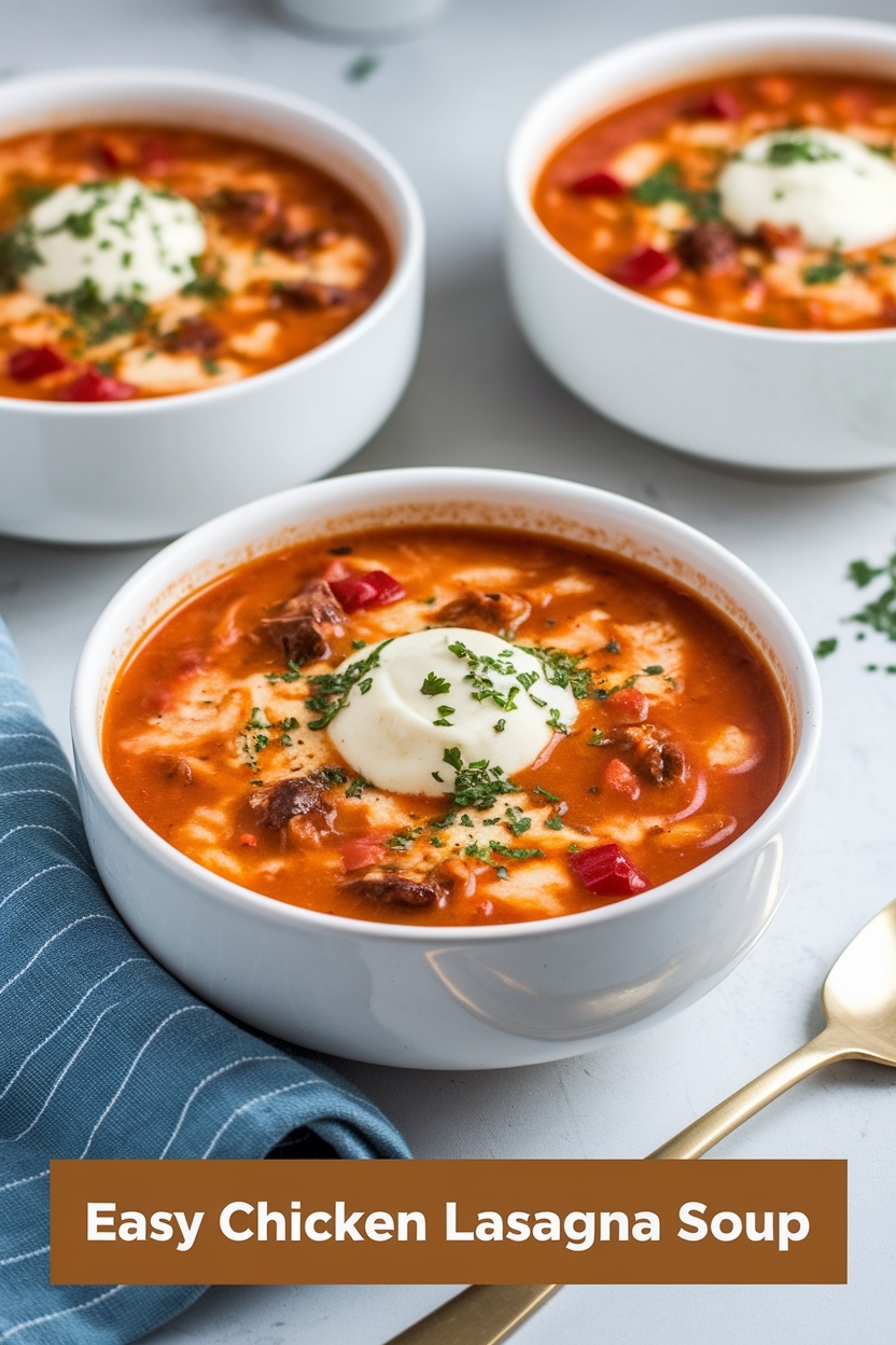 chicken lasagna soup