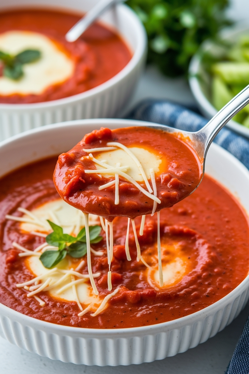 cheesy tomato lasagna soup