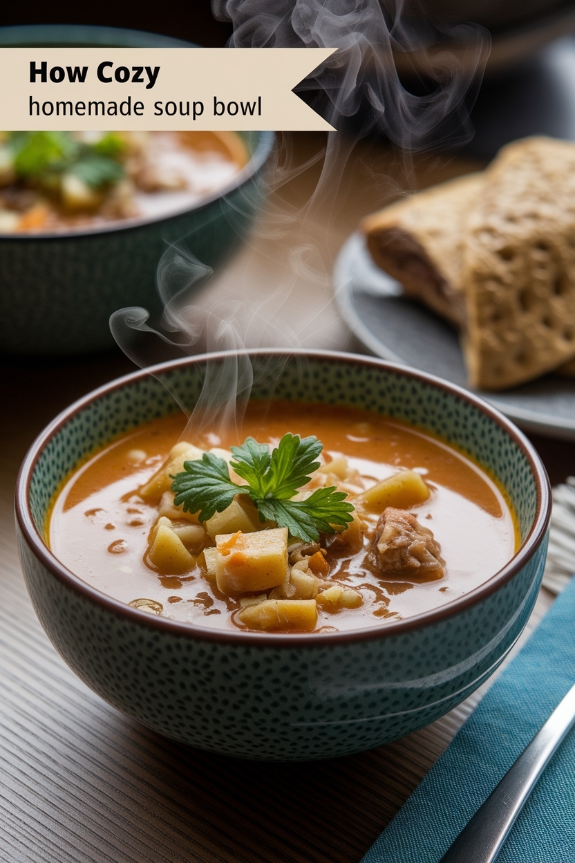 cozy homemade soup bowl