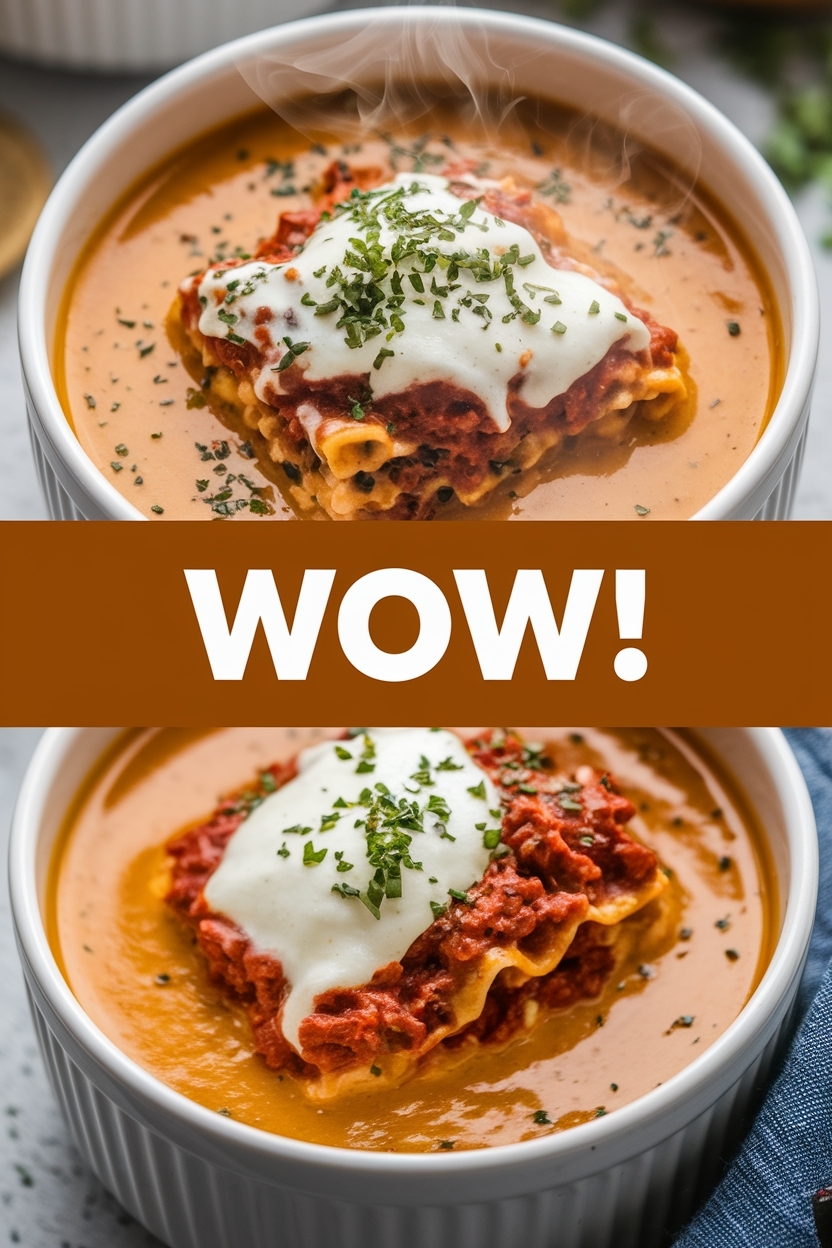 creamy white lasagna soup