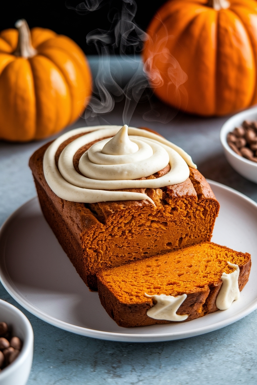 pumpkin bread with cream cheese