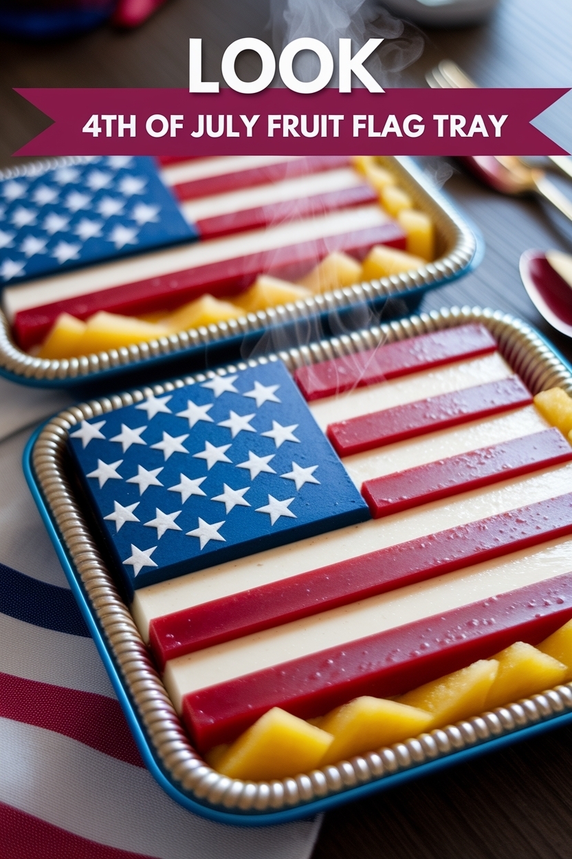 4th of july fruit flag tray
