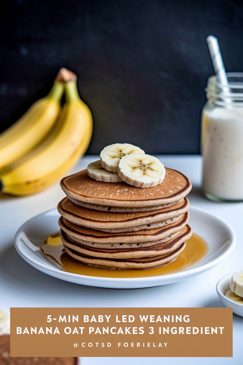 baby led weaning banana oat pancakes 3 ingredient