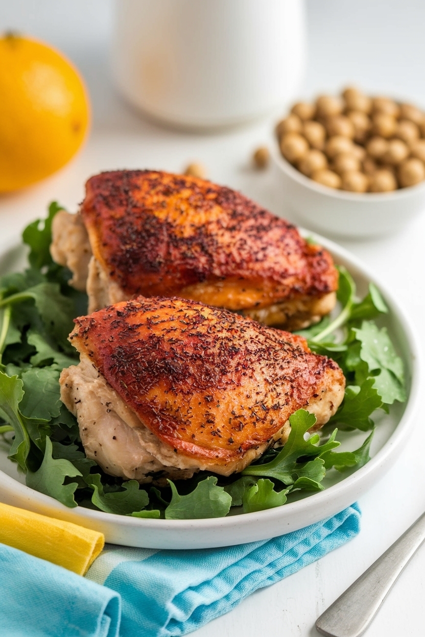 baked chicken thighs recipe crispy skin