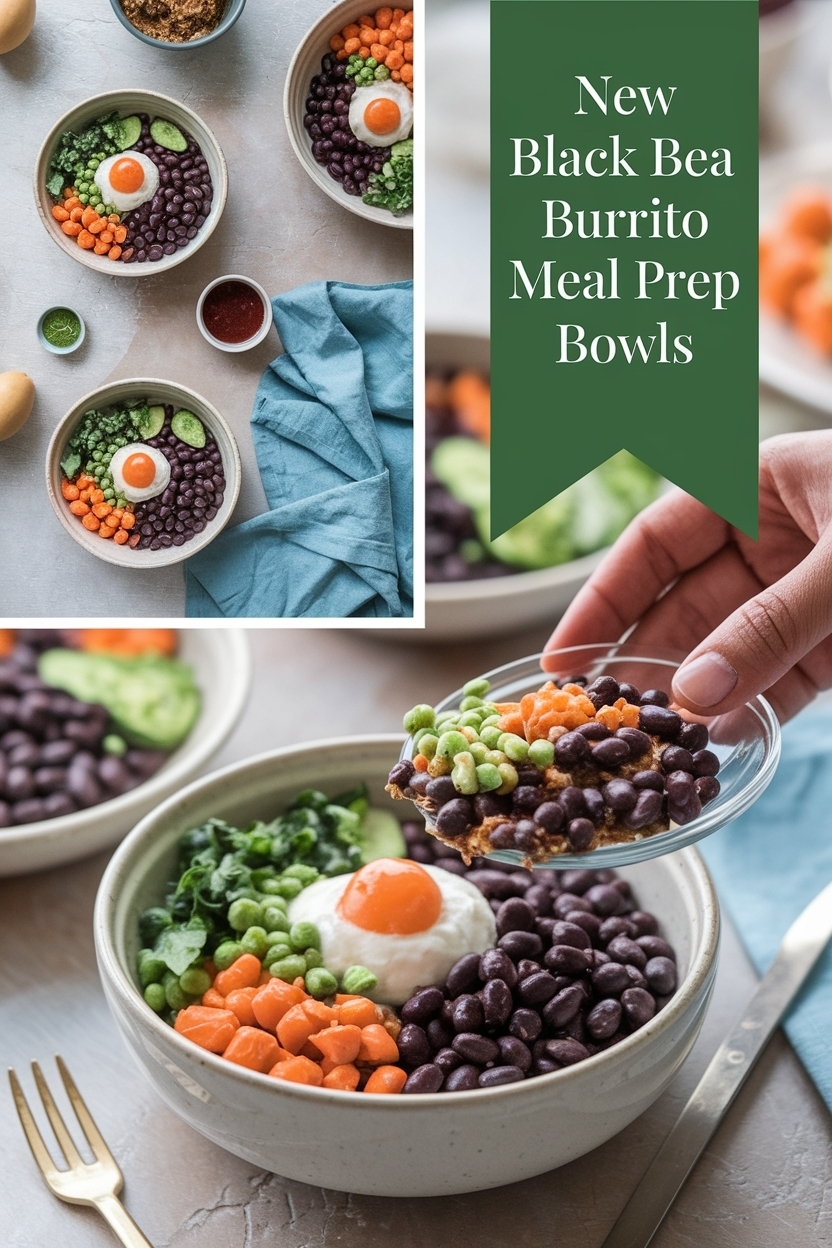 black bean burrito meal prep bowls
