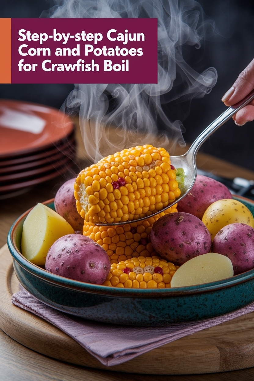 cajun corn and potatoes for crawfish boil
