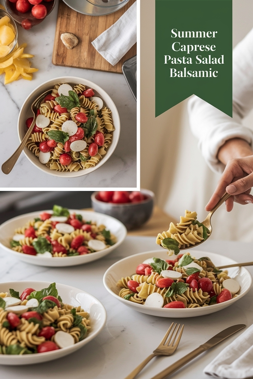 caprese pasta salad balsamic