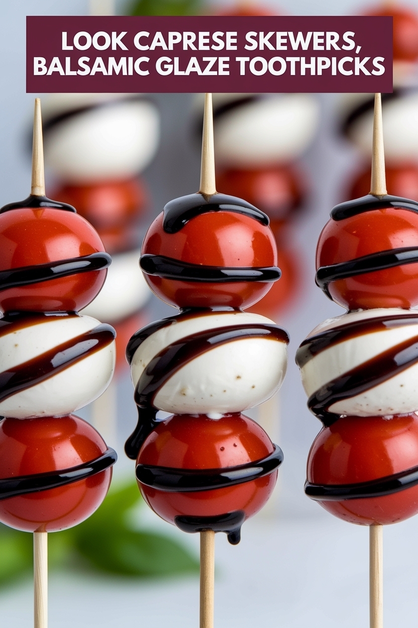 caprese skewers balsamic glaze toothpicks