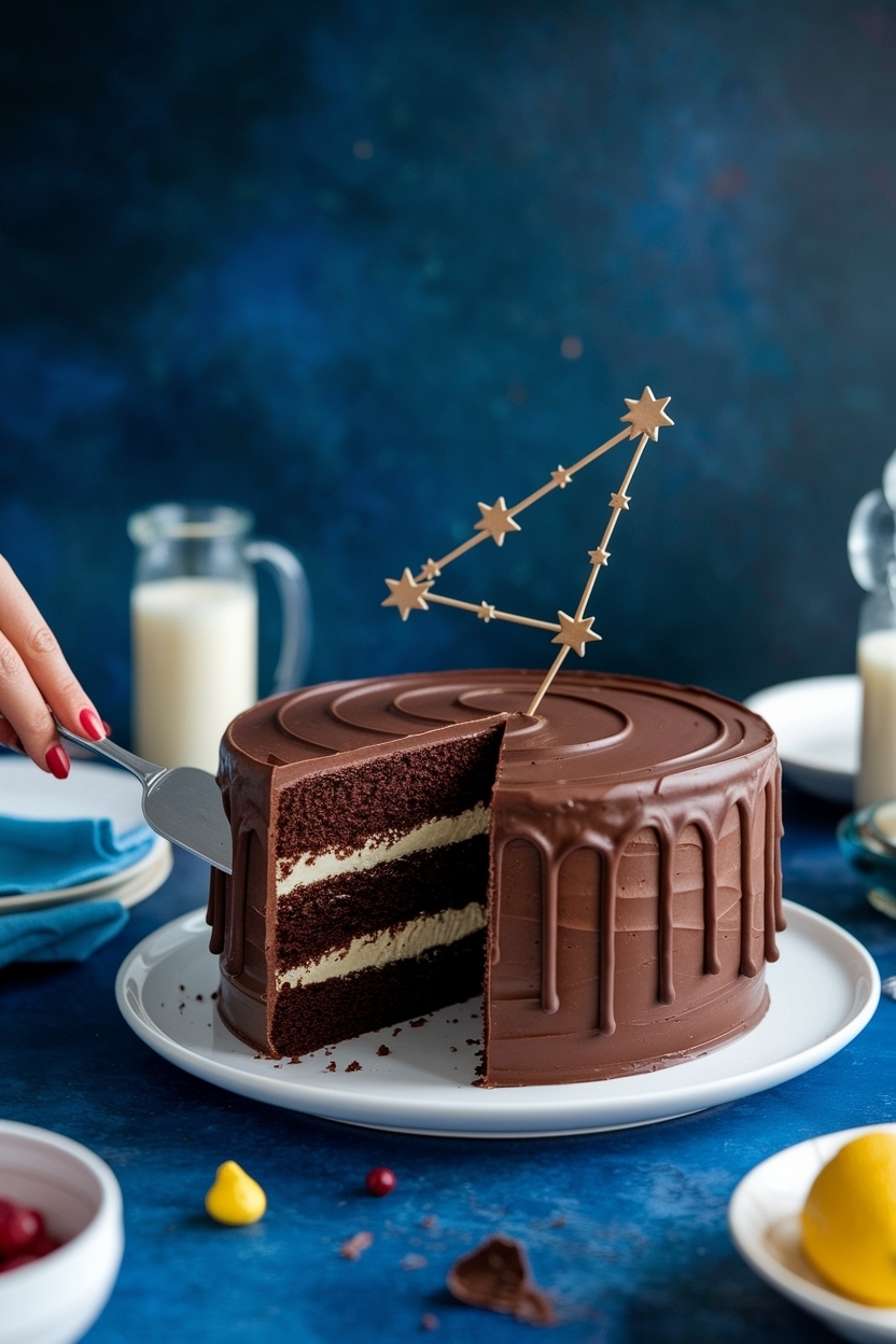 capricorn zodiac chocolate cake constellation topper