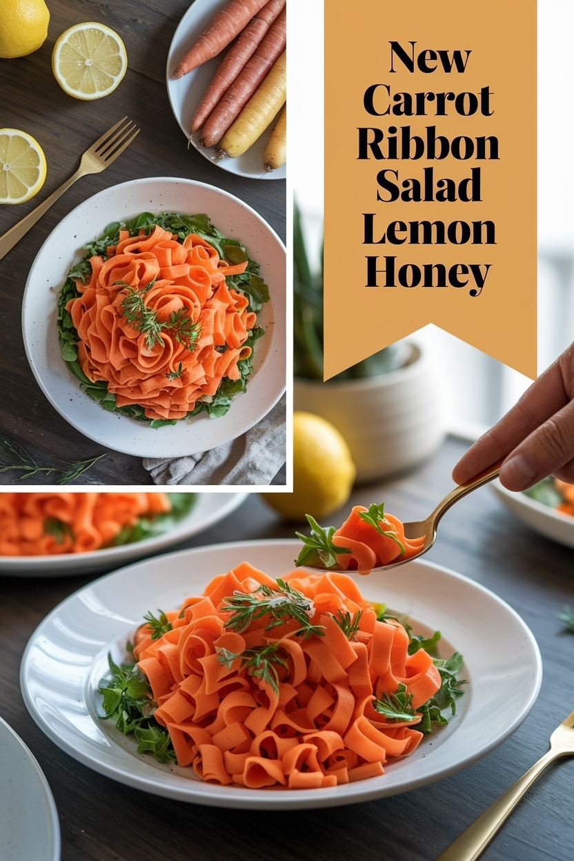 carrot ribbon salad lemon honey