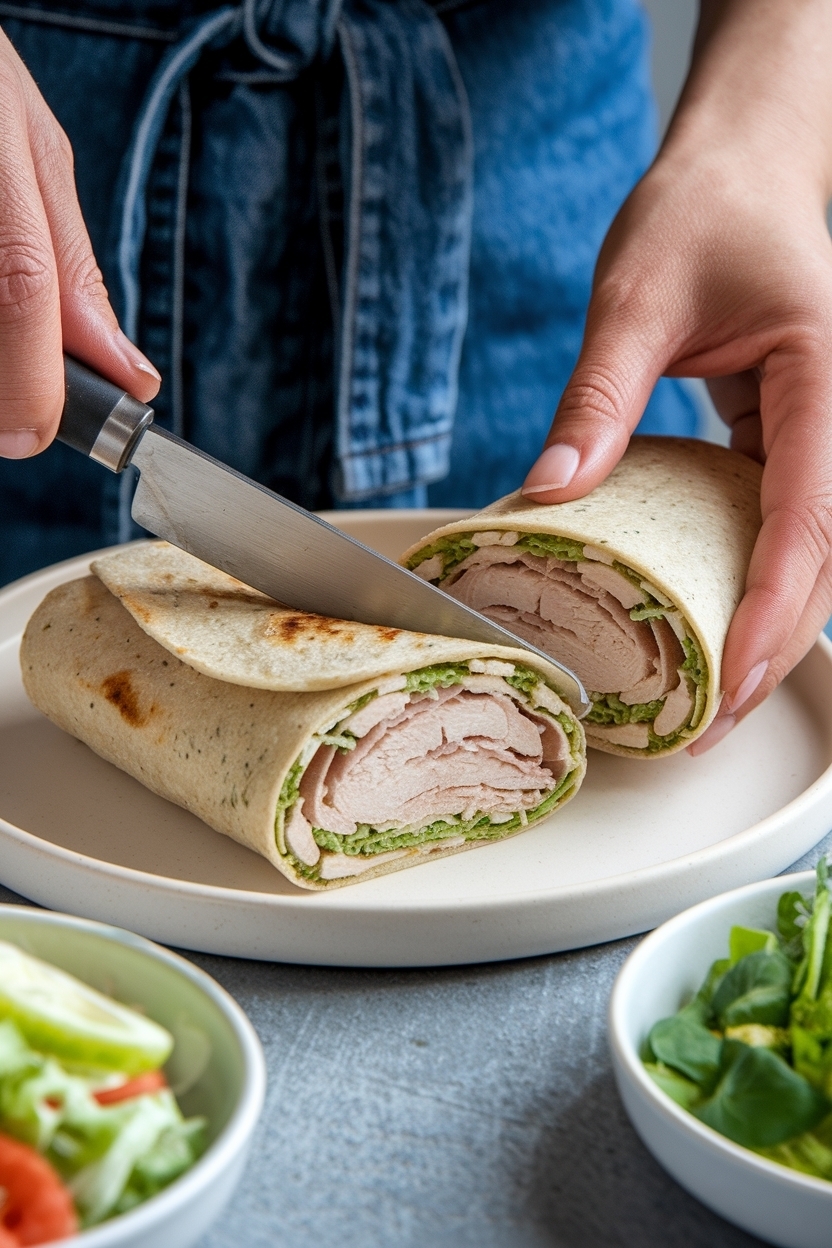 chicken caesar wrap with homemade dressing