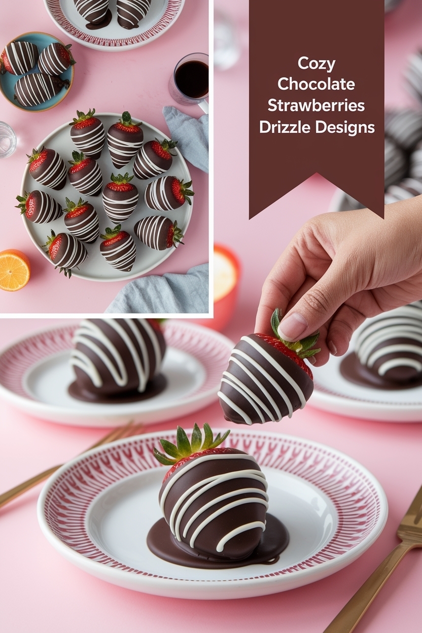 chocolate covered strawberries drizzle designs