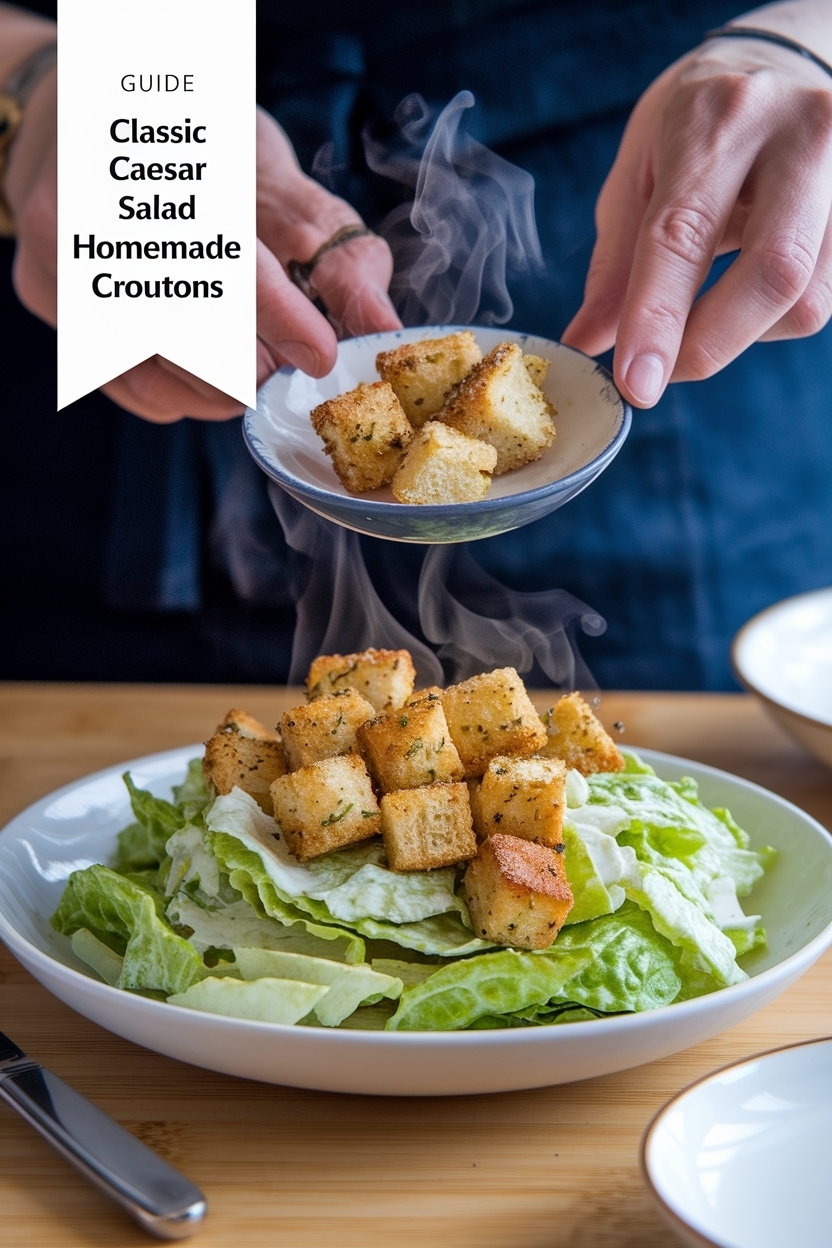 classic caesar salad homemade croutons