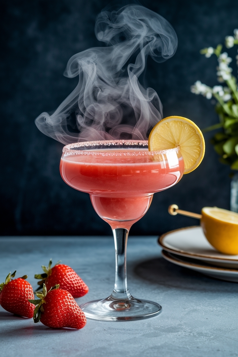 classic frozen strawberry daiquiri with rum