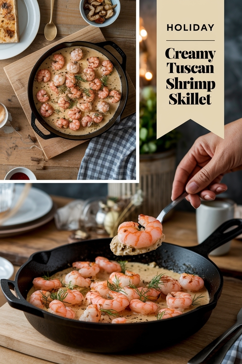 creamy tuscan shrimp skillet