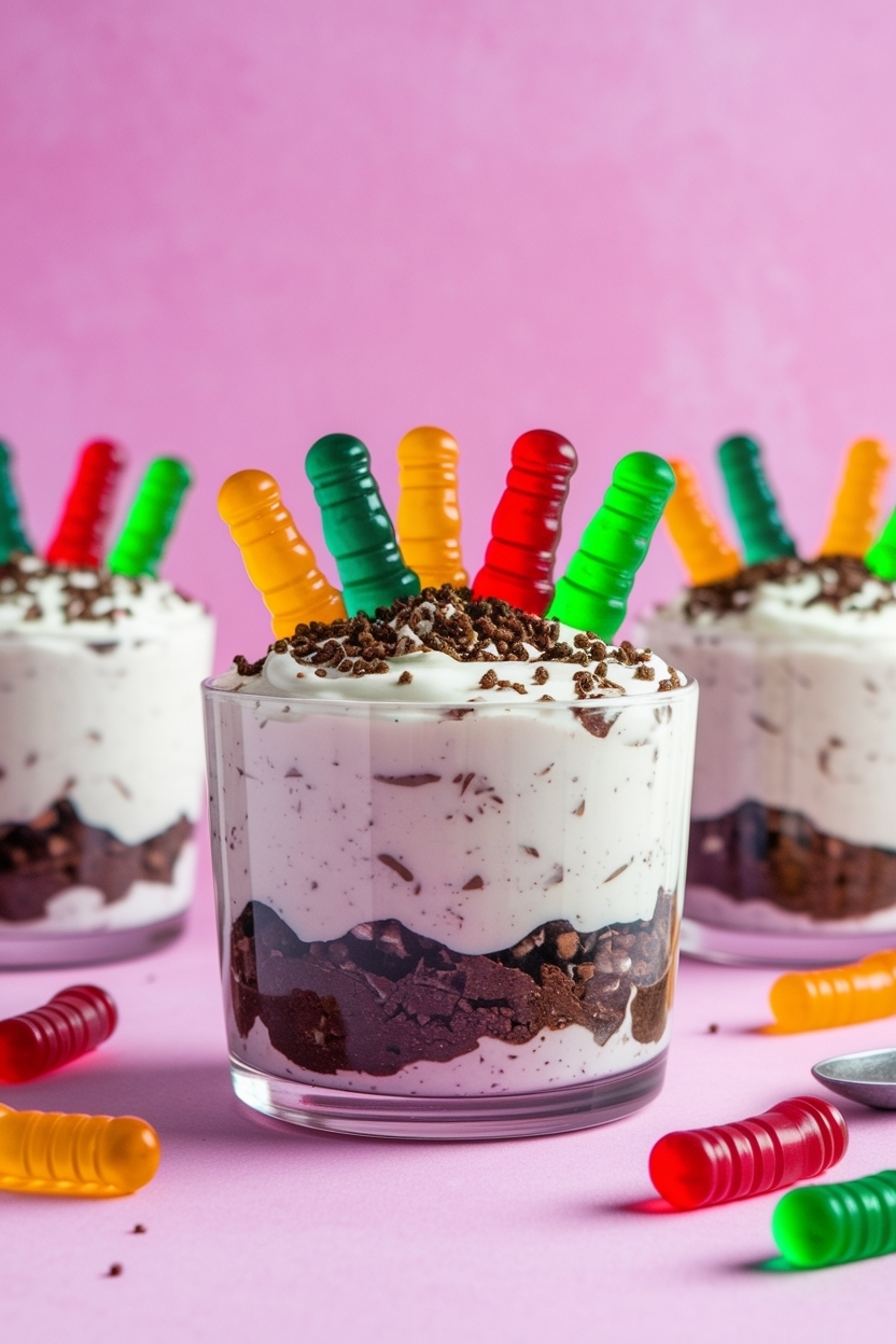 dirt pudding recipe easy with gummy worms