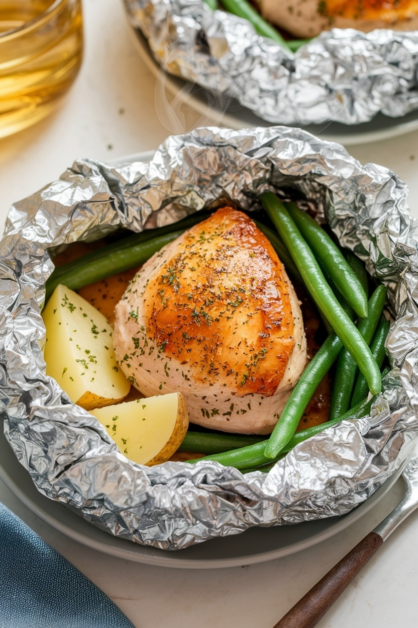 foil pack chicken potatoes green beans