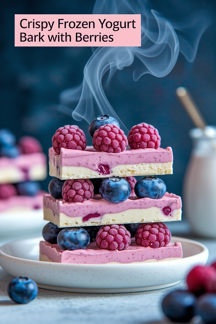 frozen yogurt bark with berries