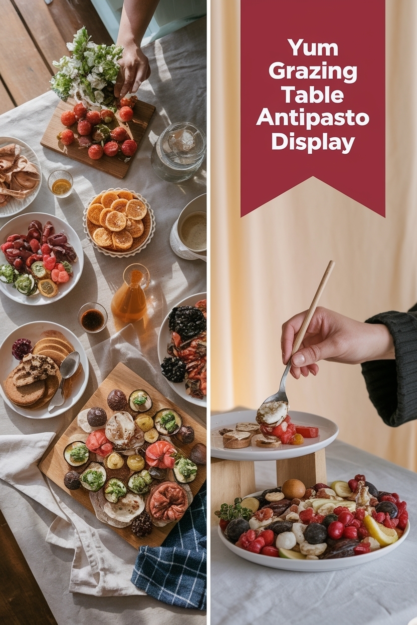 grazing table antipasto display