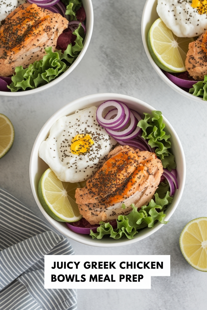 greek chicken bowls meal prep