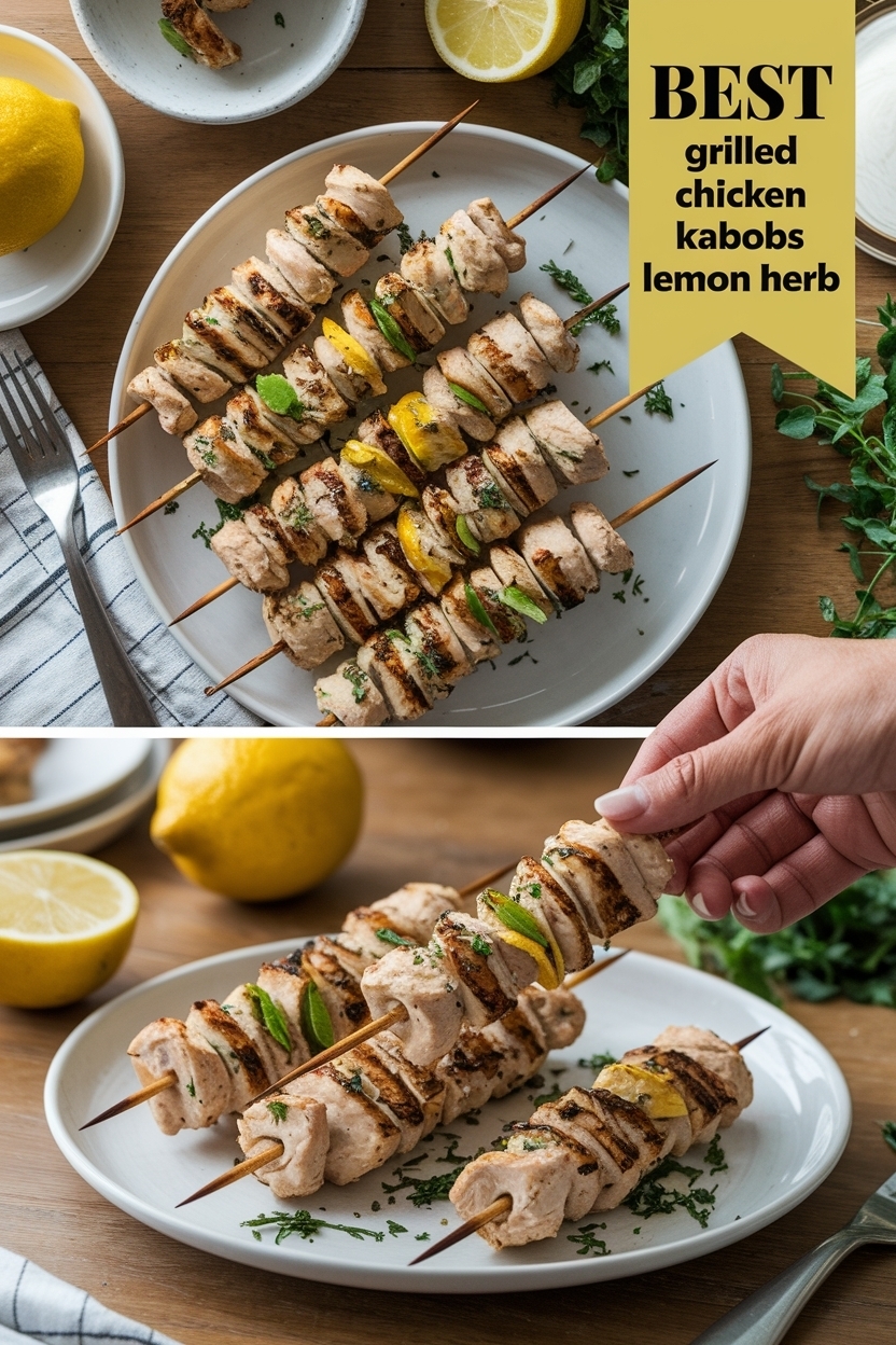 grilled chicken kabobs lemon herb