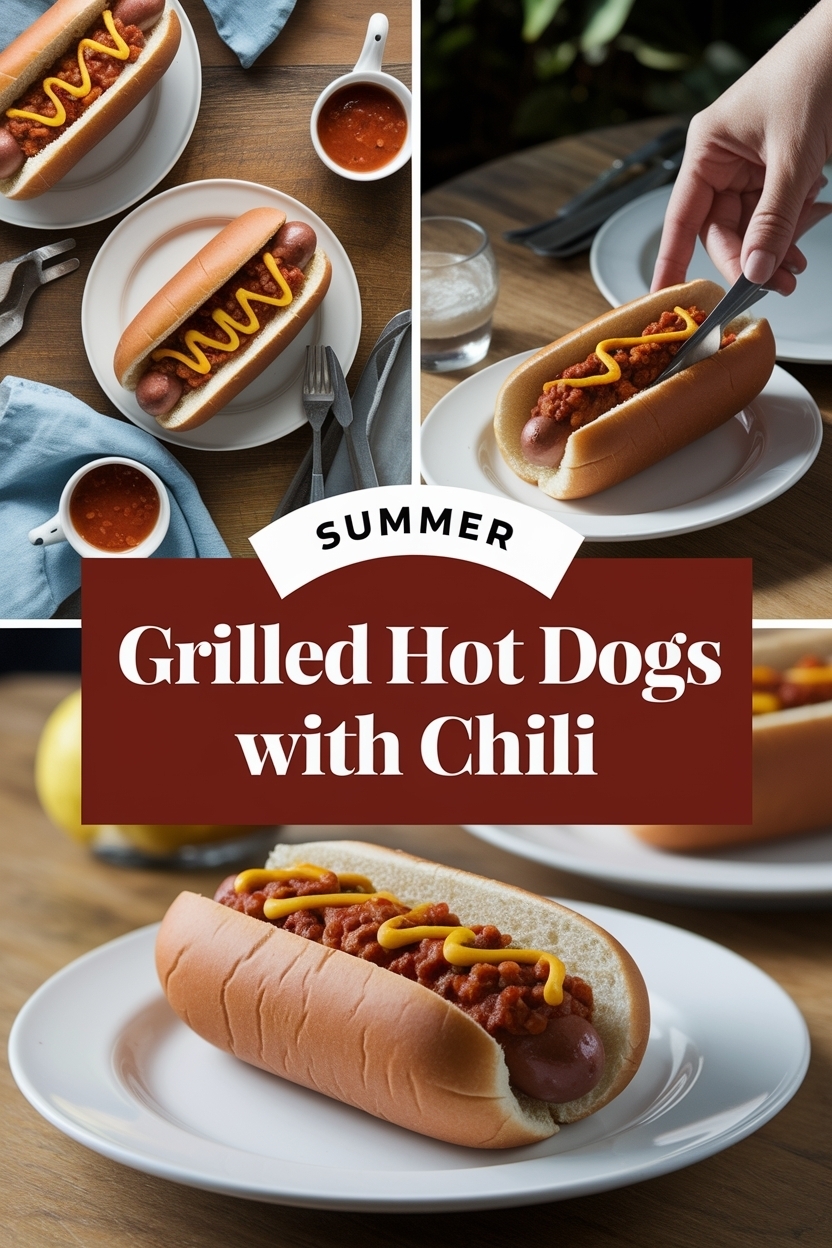grilled hot dogs with chili