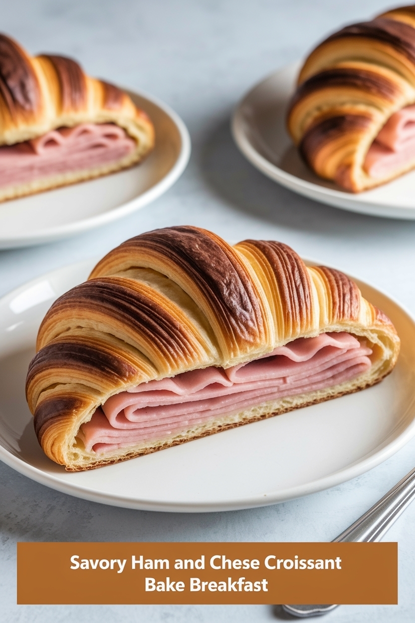 ham and cheese croissant bake breakfast