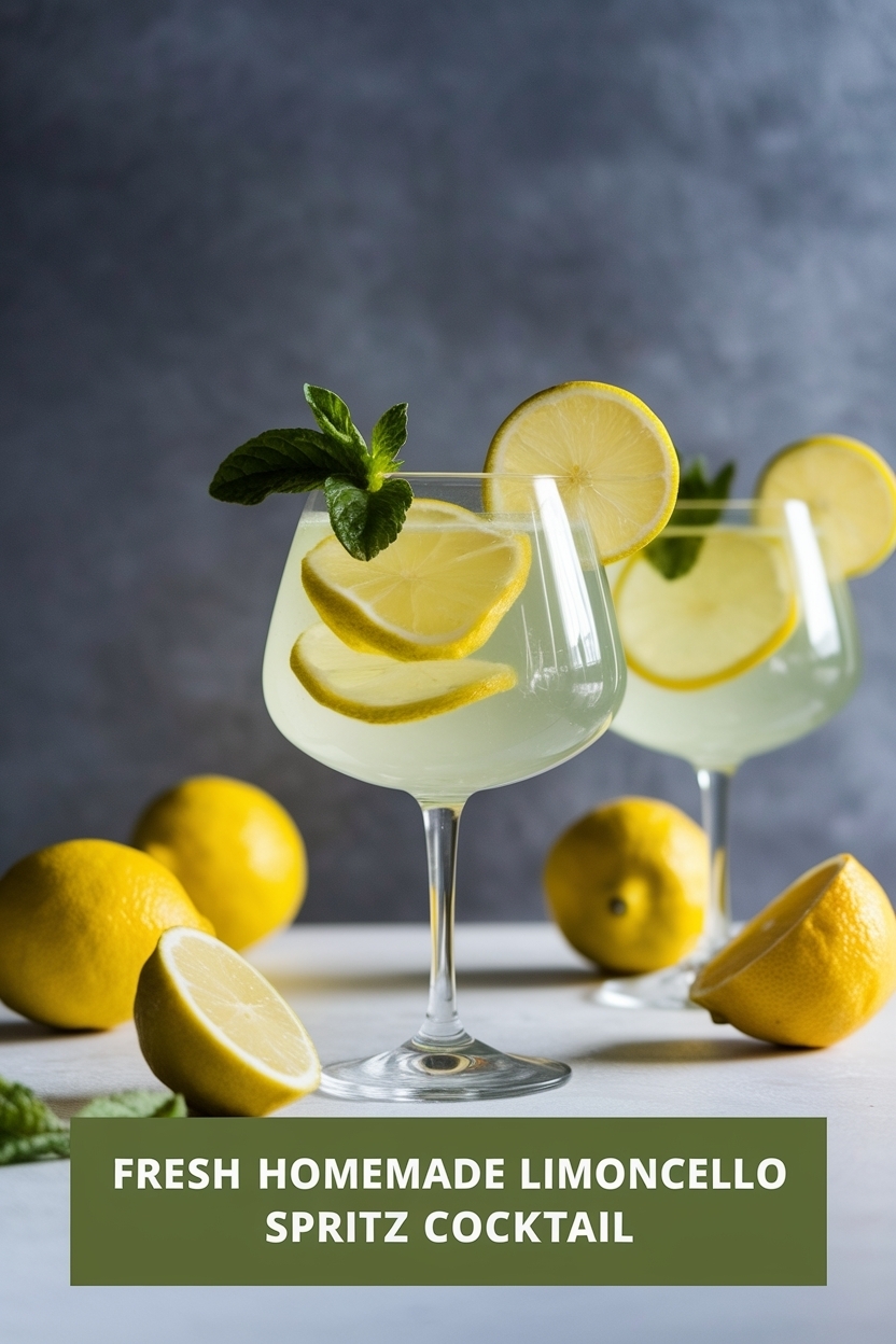 homemade limoncello spritz cocktail