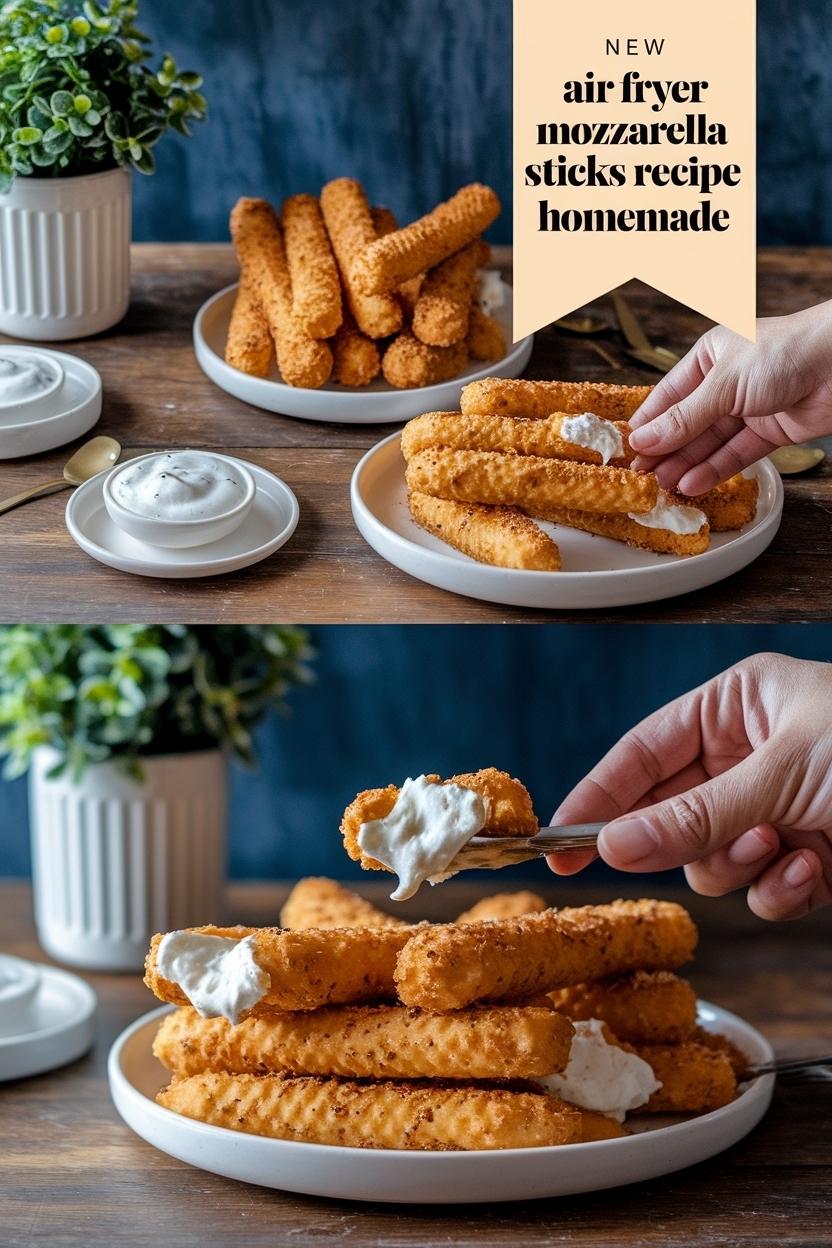 air fryer mozzarella sticks recipe homemade