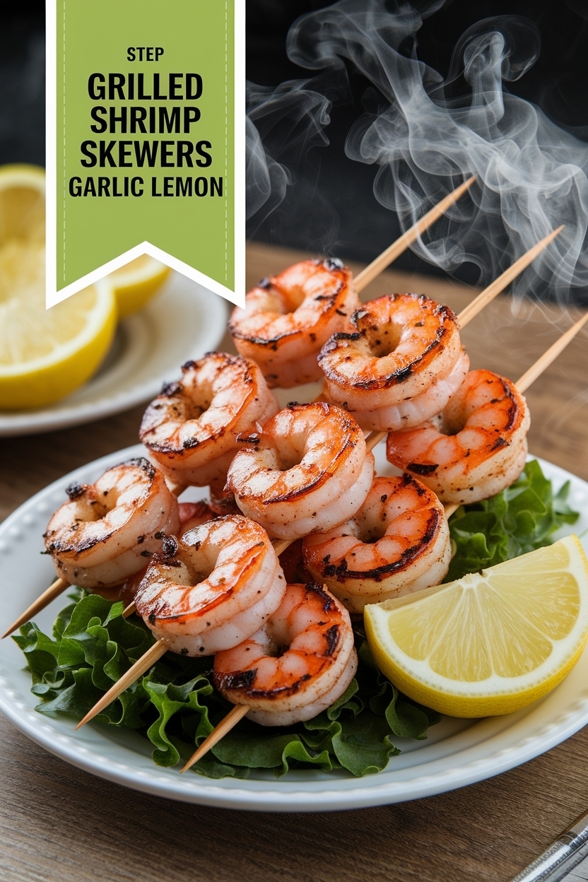 grilled shrimp skewers garlic lemon
