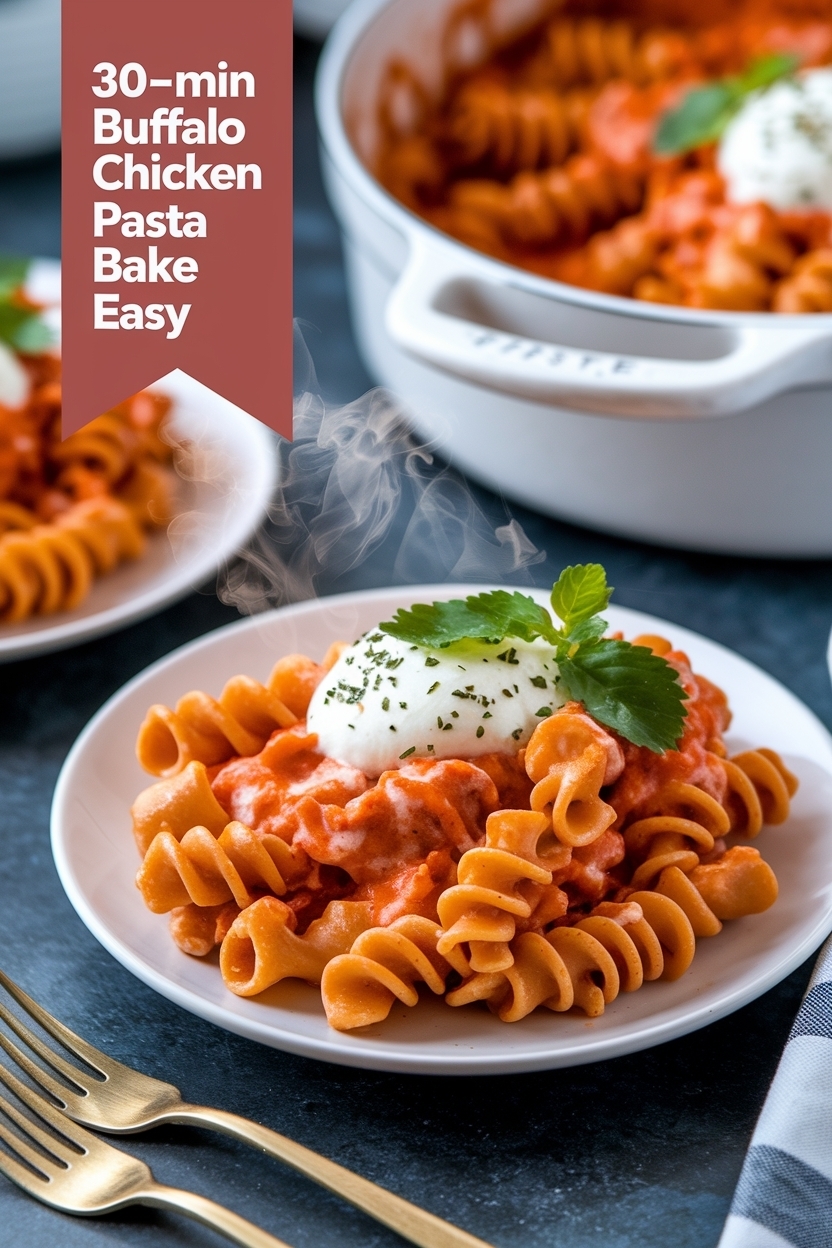 buffalo chicken pasta bake easy