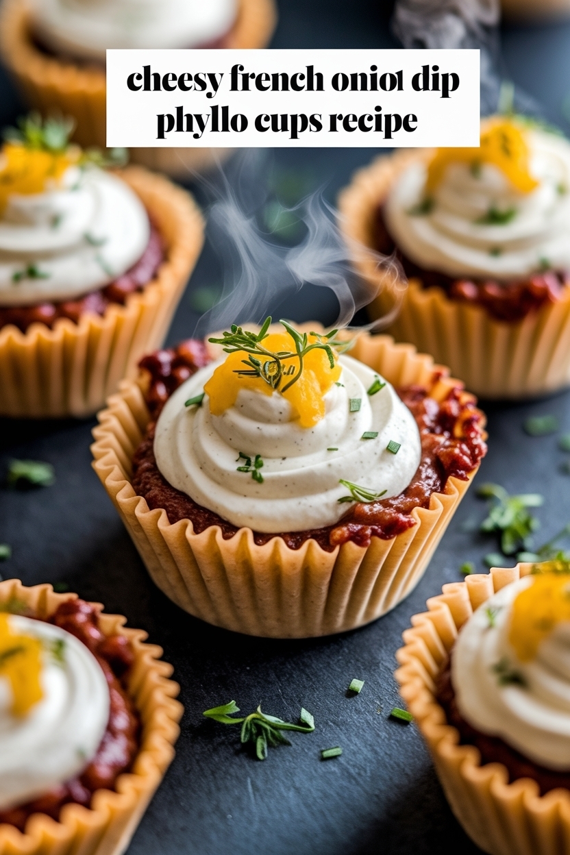 french onion dip phyllo cups recipe