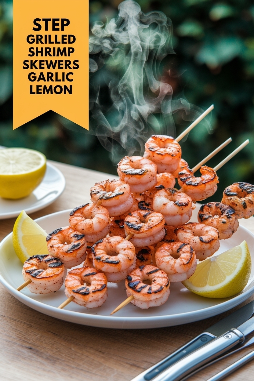 grilled shrimp skewers garlic lemon