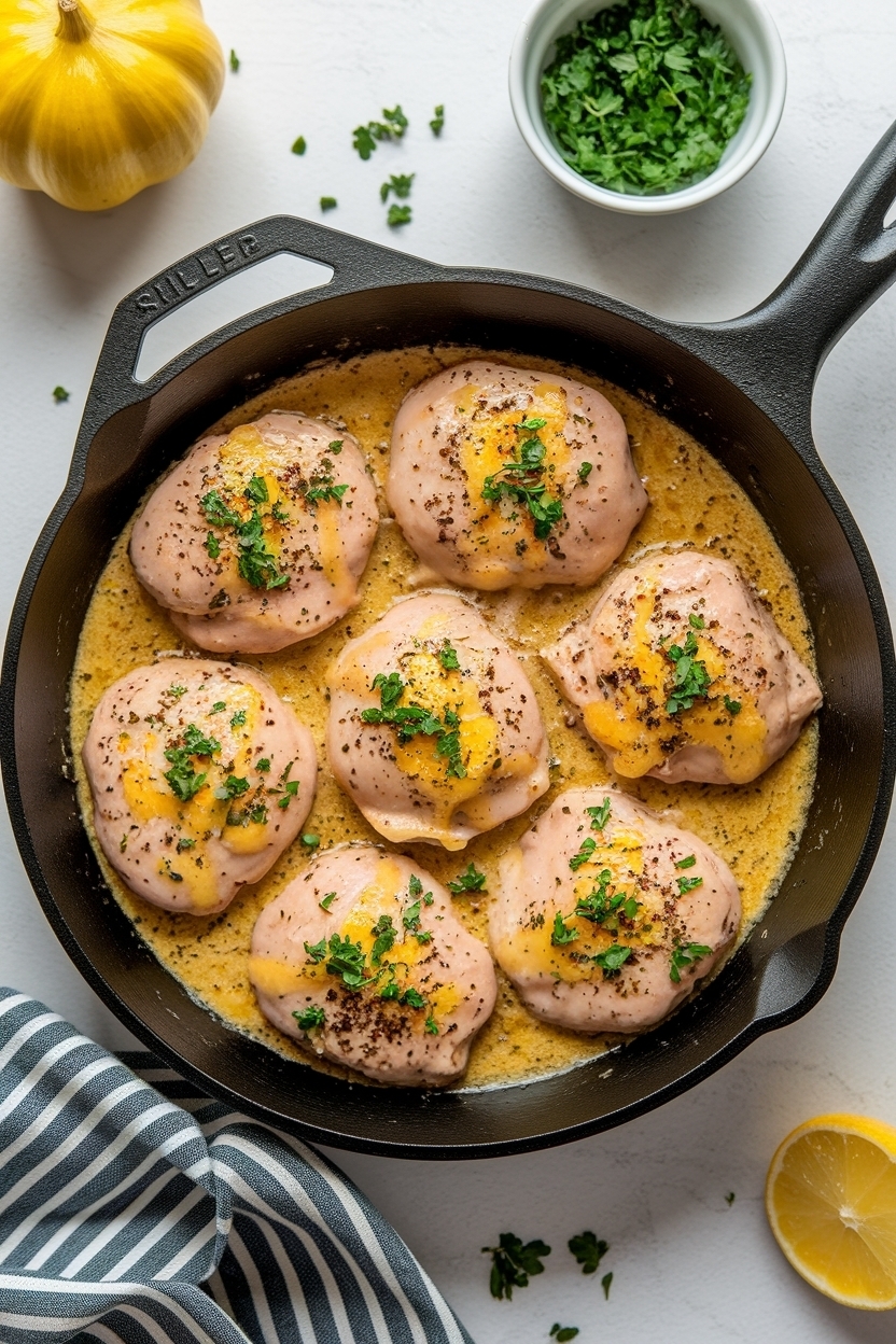 15 minute garlic butter chicken bites skillet