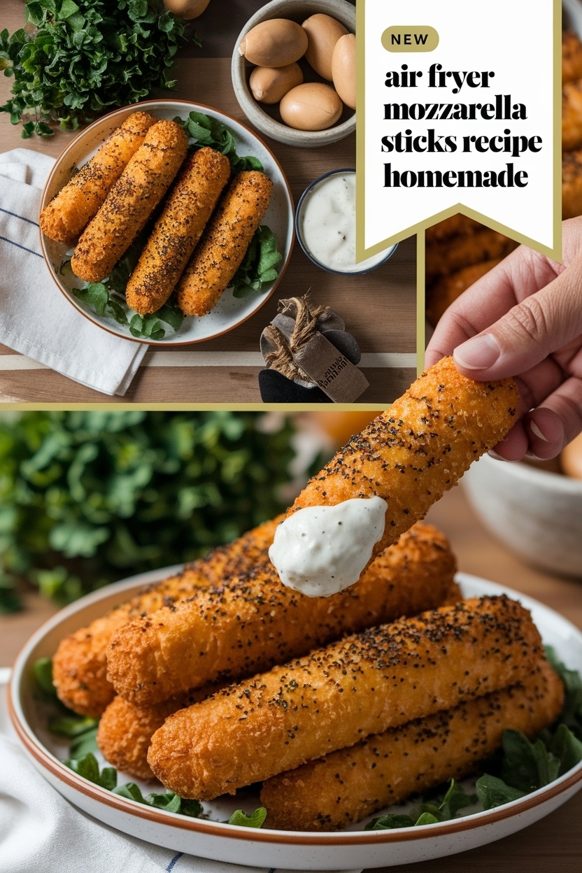 air fryer mozzarella sticks recipe homemade