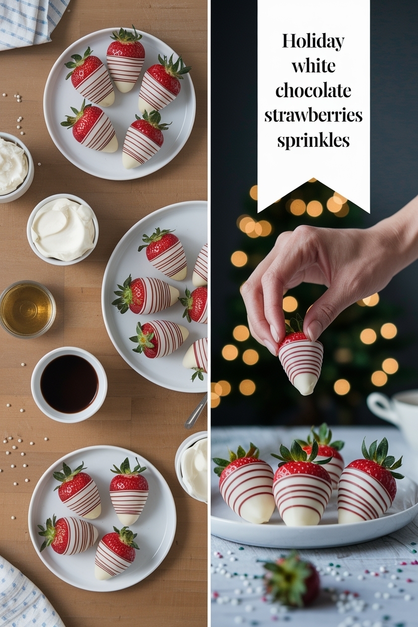 white chocolate dipped strawberries sprinkles