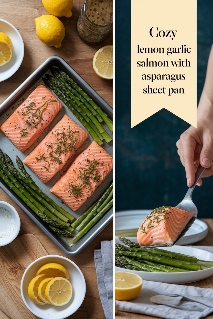 lemon garlic salmon with asparagus sheet pan