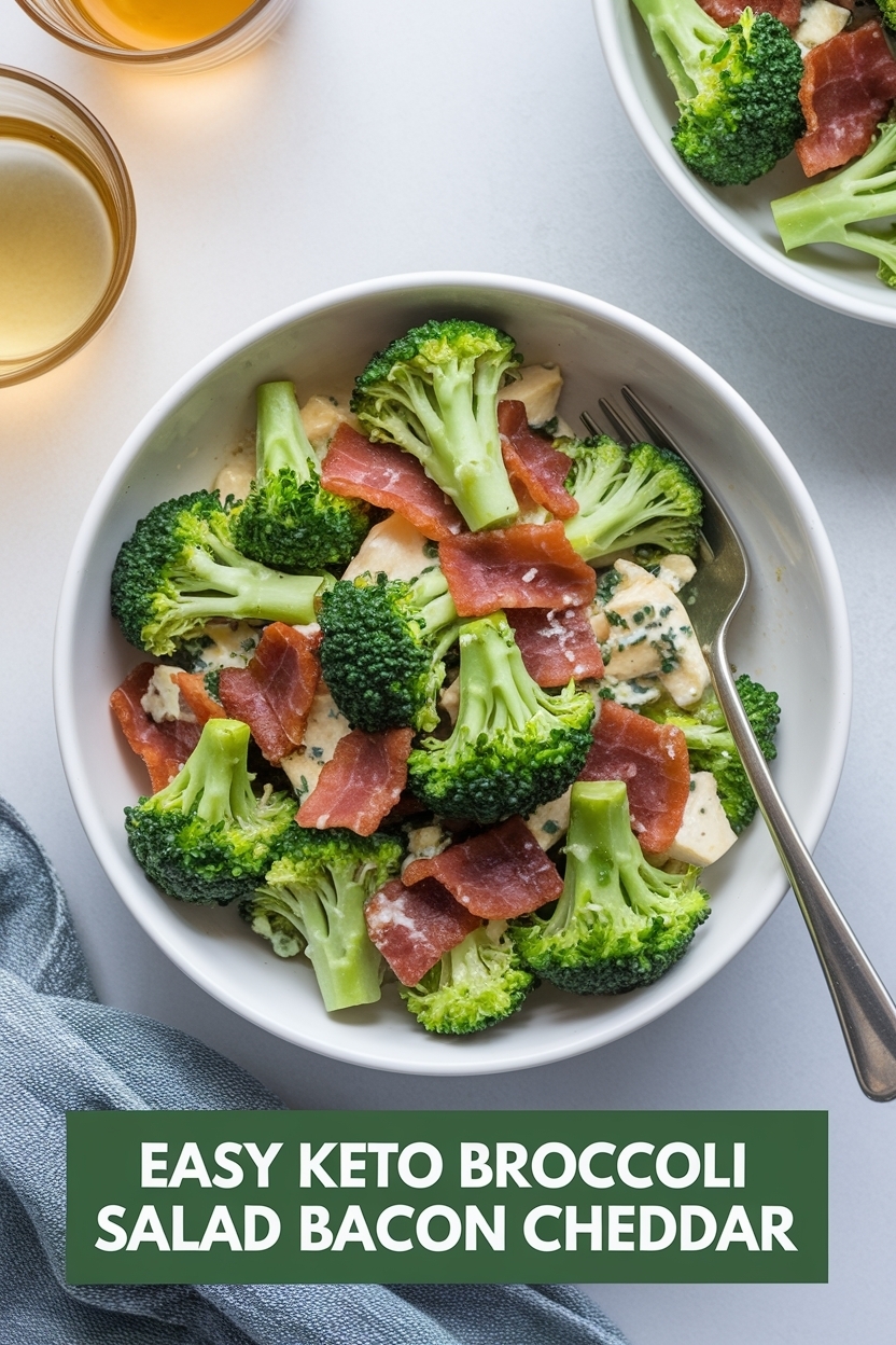 keto broccoli salad bacon cheddar