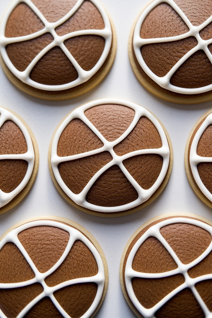 basketball sugar cookies royal icing lines