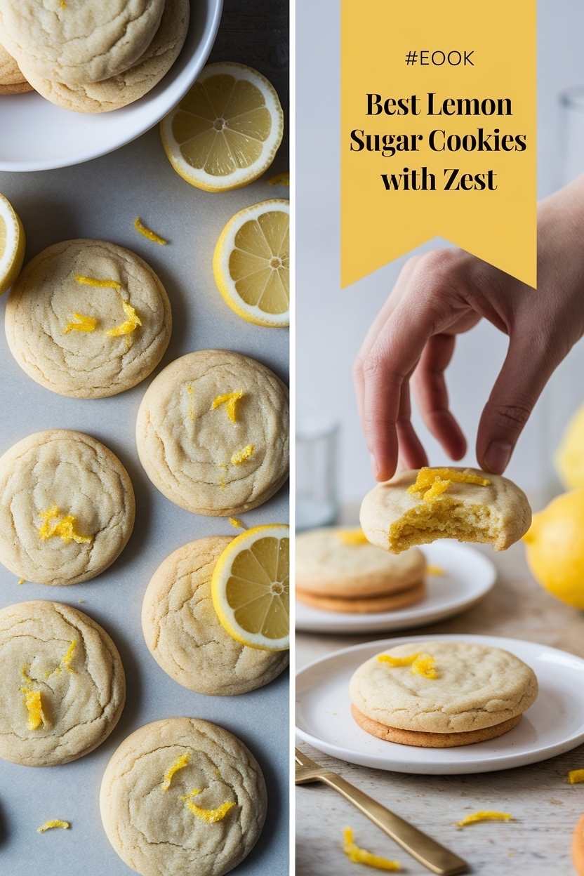 lemon sugar cookies with zest
