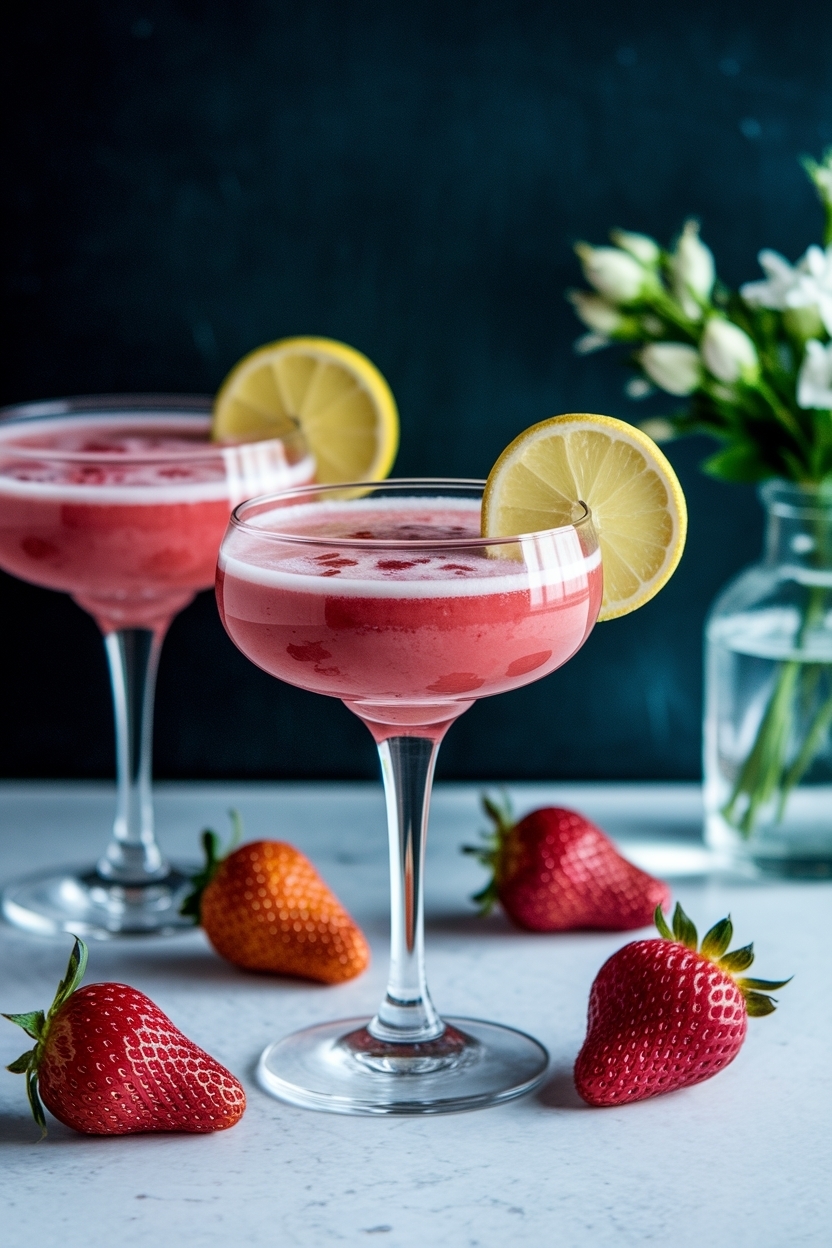 classic frozen strawberry daiquiri with rum