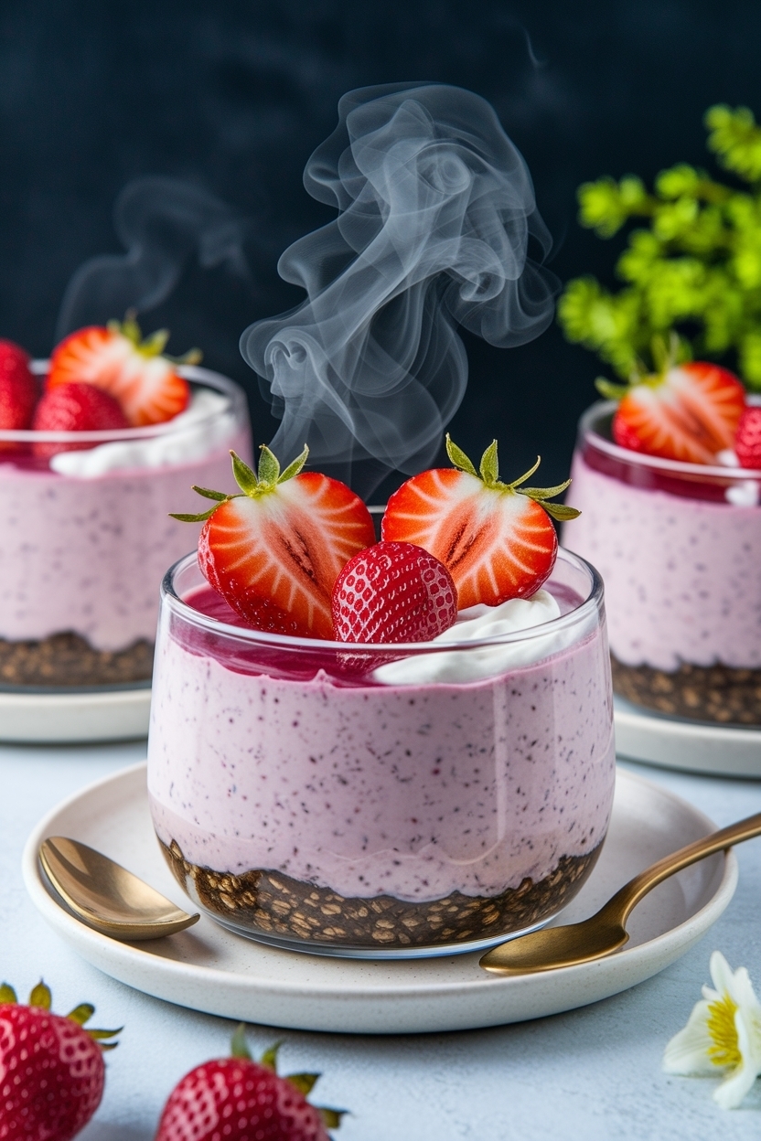 strawberry cheesecake overnight oats greek yogurt