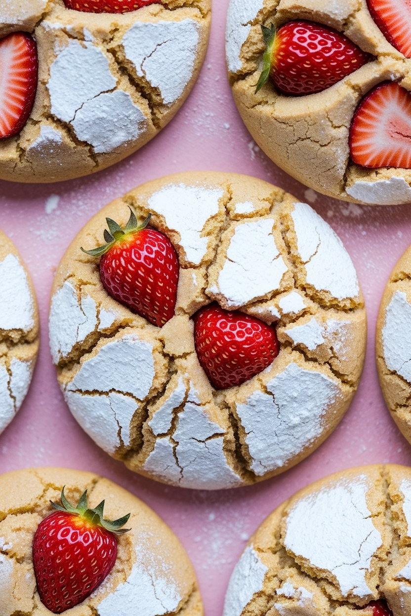 strawberry cake mix cookies crinkle
