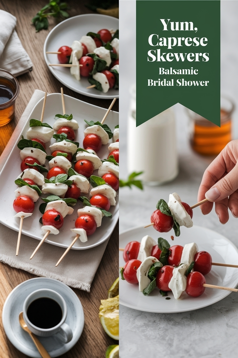 caprese skewers balsamic bridal shower