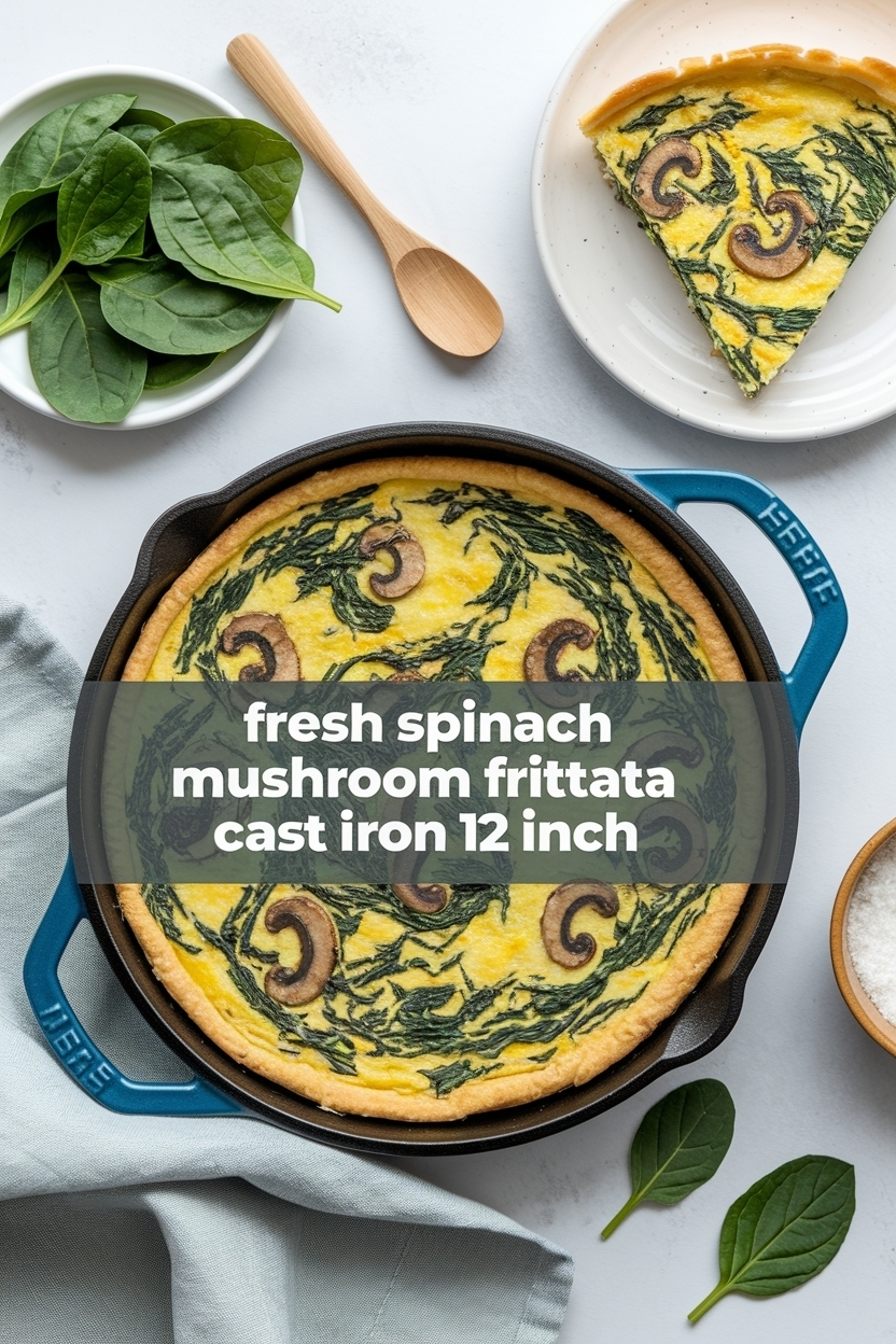spinach mushroom frittata cast iron 12 inch