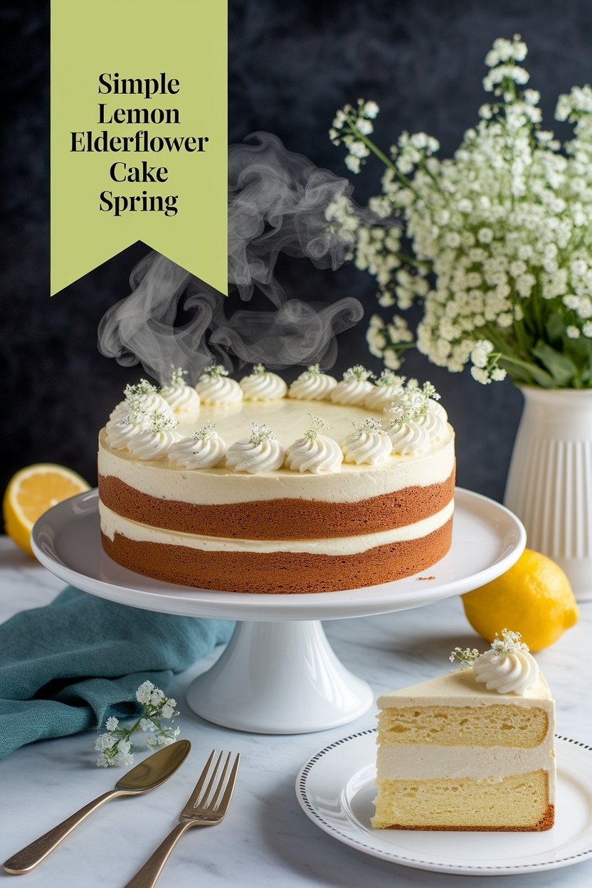 lemon elderflower cake spring