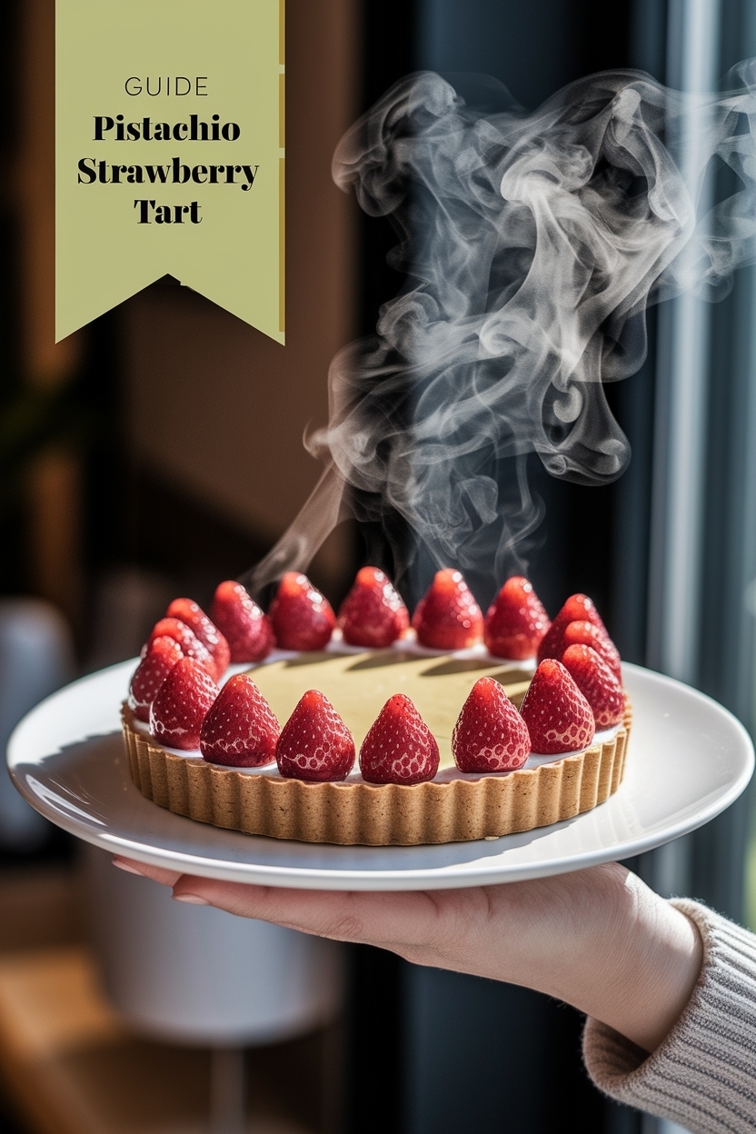 pistachio strawberry tart