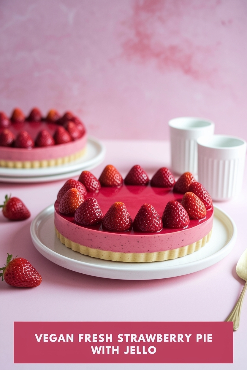 fresh strawberry pie with jello